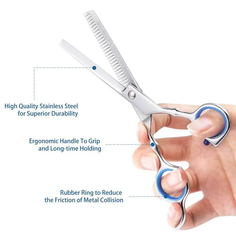 

Hair Scissors Set 6 Inch Cutting Thinning Styling Tool Flat Teeth Blade Regular Bag Hairdressing Salon With Shears Scissor N3Q8
