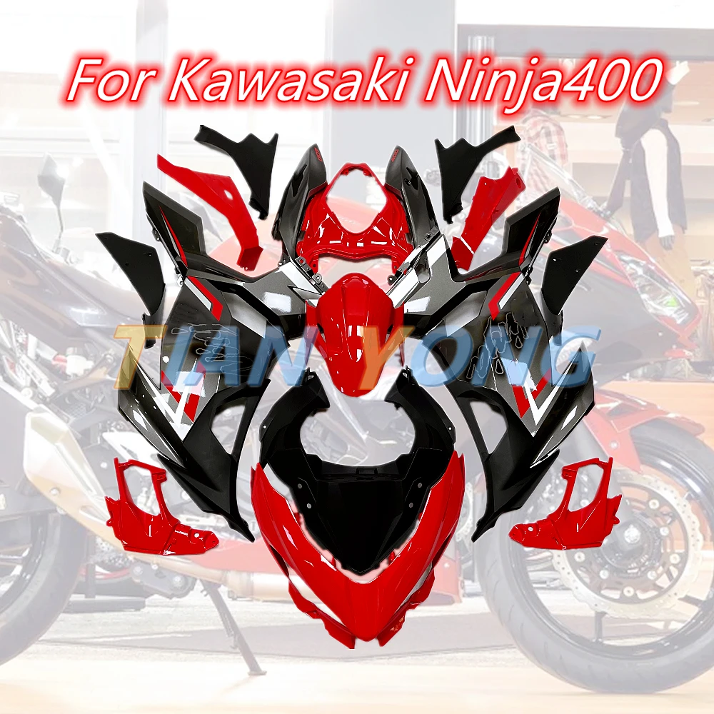 

Комплект обтекателей для мотоцикла, новые аксессуары из АБС-пластика для Kawasaki Ninja400 2018-2020 2018 2019 2020, ярко-красный, черный