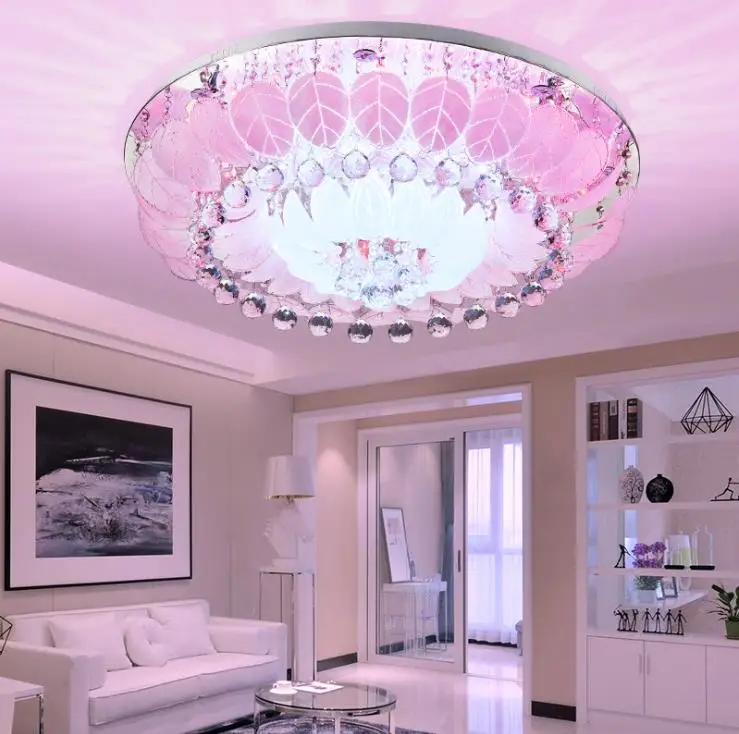 Современная светодиодная Хрустальная потолочная лампа для гостиной круглый
