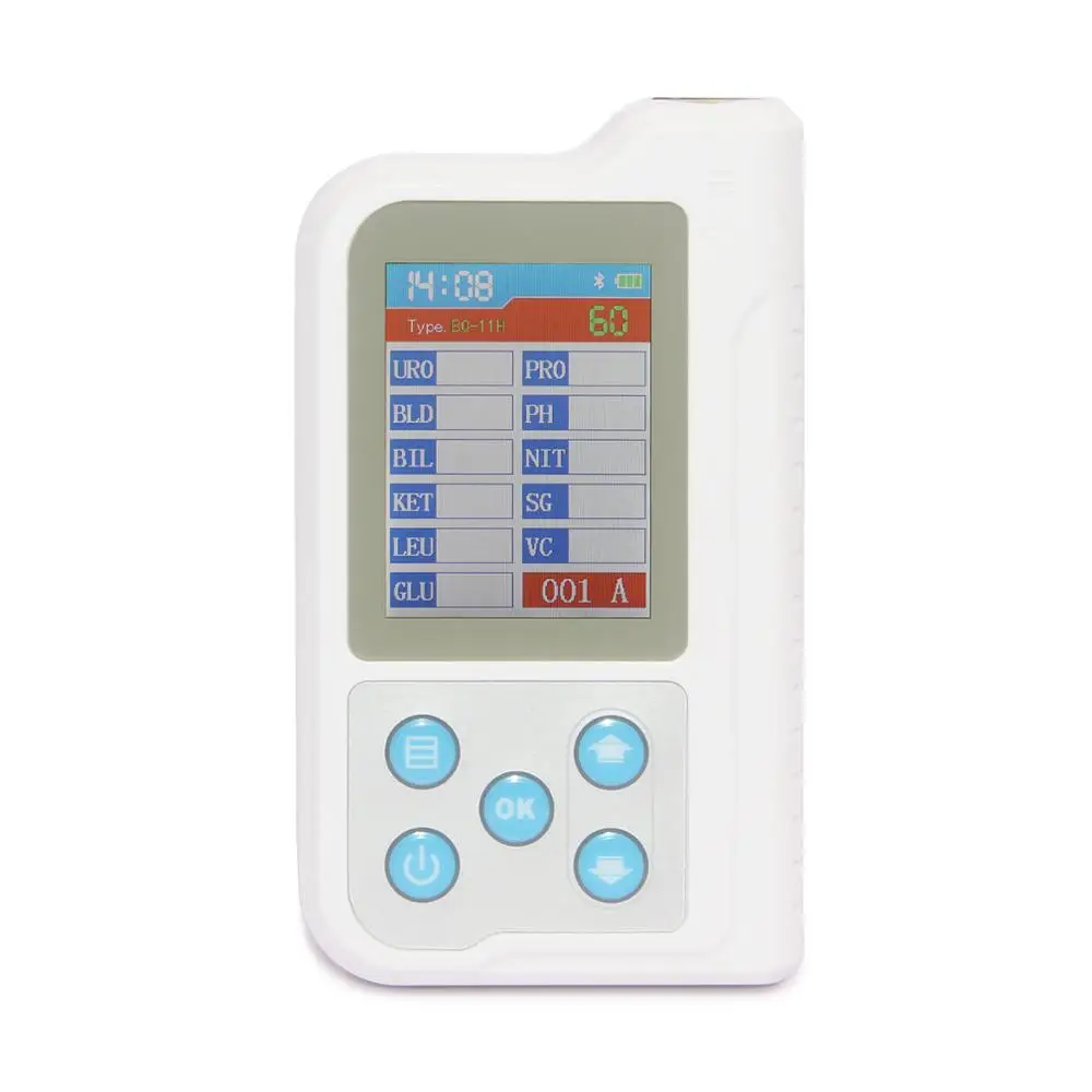 

CONTEC LCD Portable Urine Analyzer GLU,BIL,SG,KET,BLD,PRO,URO,NIT,LEU,VC,PH,USB 11parameter test strip BC401