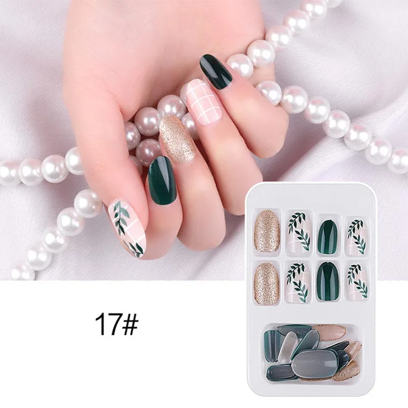 24 шт. отсоединяемые накладные ногти для дизайна ногтей красные клей фруктовый