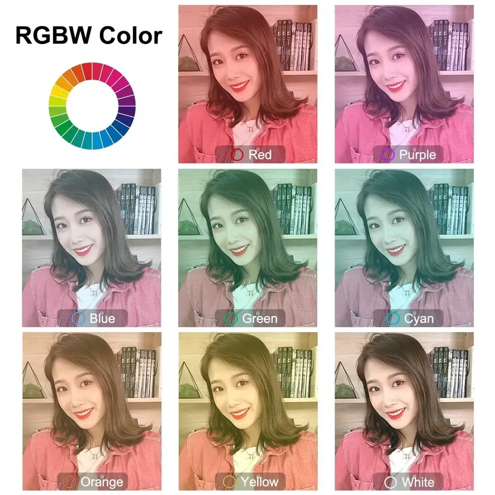 30 см цветная светодиодная Кольцевая вспышка RGB с держателем для мобильных