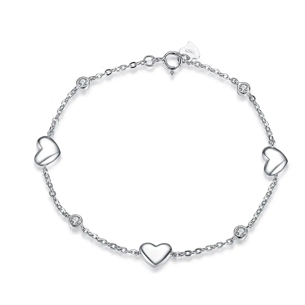 SB02 ORSA JEWELS 925 Браслеты стерлингового серебра для Для женщин сердечными амулетами AAA ослепительно CZ Женская мода вечерние ювелирные изделия подарок ASB02 - Цвет камня: SB02