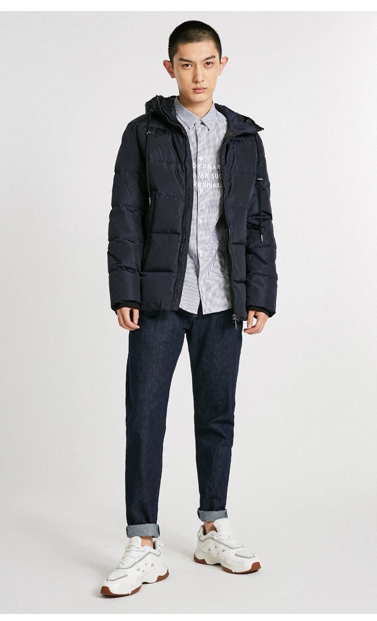 JackJones мужской модный Повседневный пуховик с капюшоном короткая парка пальто мужская одежда 218412509