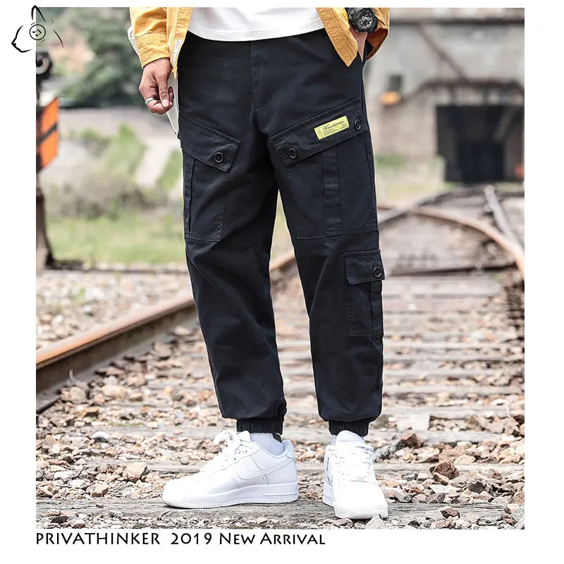 Privathinker мужские свободные японские брюки 2020 осенние уличные джоггеры карго Брюки