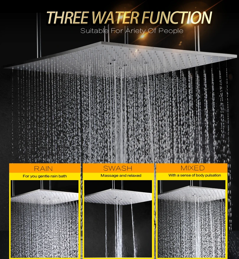 DULABRAHE Thermostatic Bathroom Shower Faucet Set Concealed Mixer System Bath 20 Inch Ceiling Rain Head | Обустройство дома