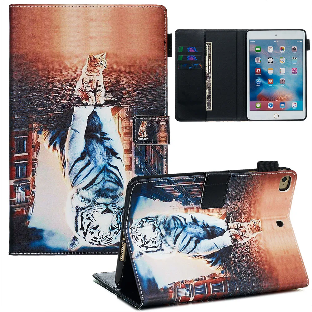 Новый Магнитный флип-чехол для iPad Mini 54321 чехол крутой Кот тигр смарт-чехол с
