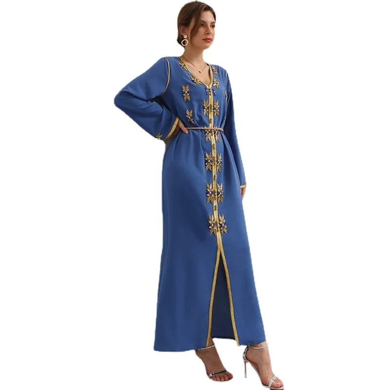 

Eid Ramadan Diamonds Abaya Dubai Turkey Muslim Prayer Dress Islam Dresses For Women Robe De Soiree Longue Femme Kaftan Morocco