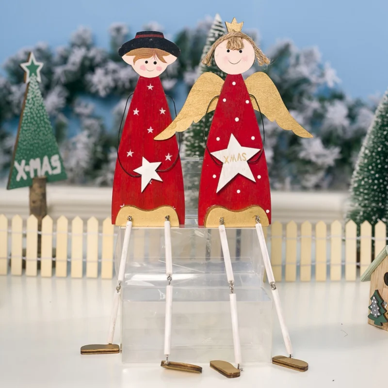 Рождественские украшения деревянные декоративные человек Ангел рождественские