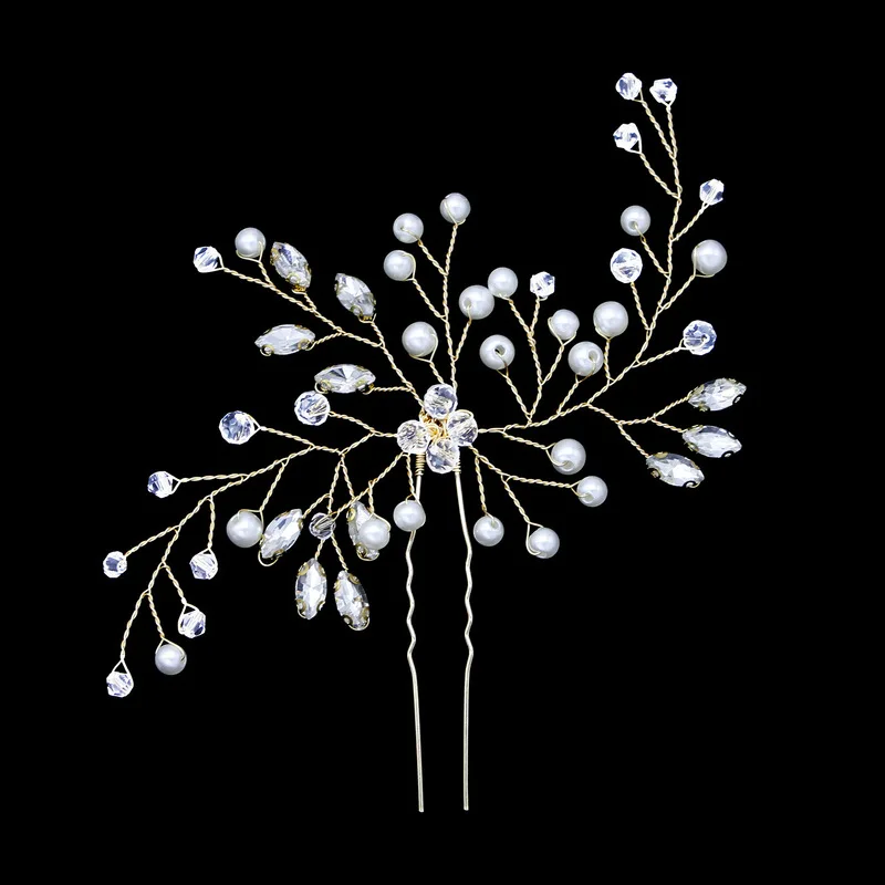 Реальная распродажа Тиара для невесты U-образная заколка-пряжка шпилька волос