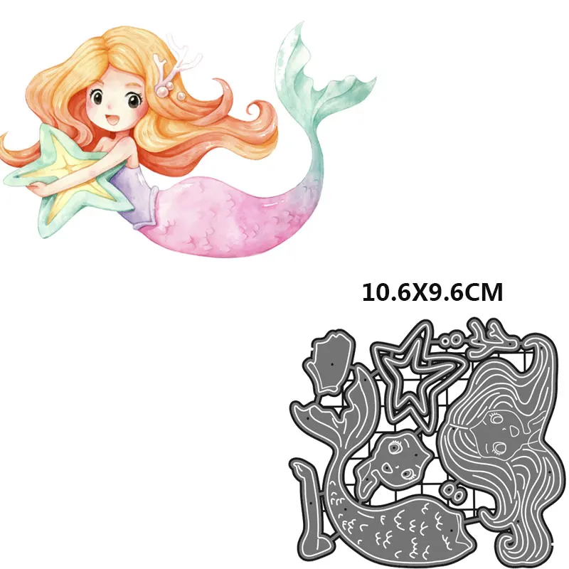 Sea mermaid girl металлические Вырубные штампы прекрасная кукла трафарет тиснение для