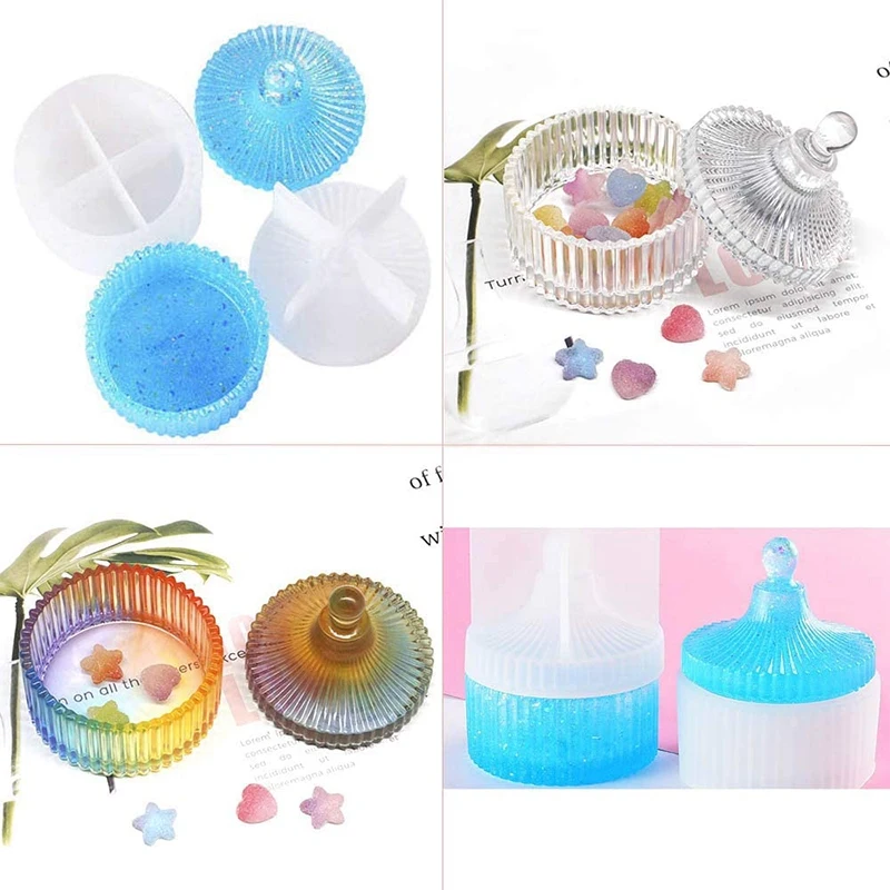 

3PCS Jewelry Box Epoxy Resin Molds, Flower Pot Mould Jewelry Box Casting Mould DIY Box