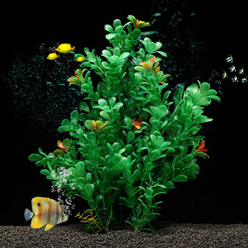 Искусственные Силиконовые Пластиковые Зеленые растения имитация акваразных