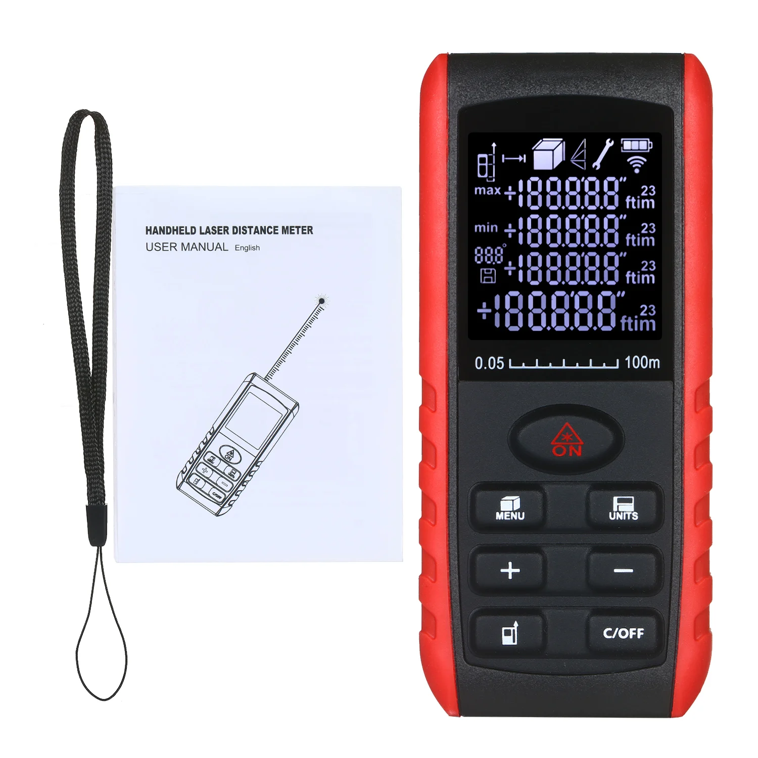 Цифровой лазерный дальномер измеритель расстояния измерительный прибор