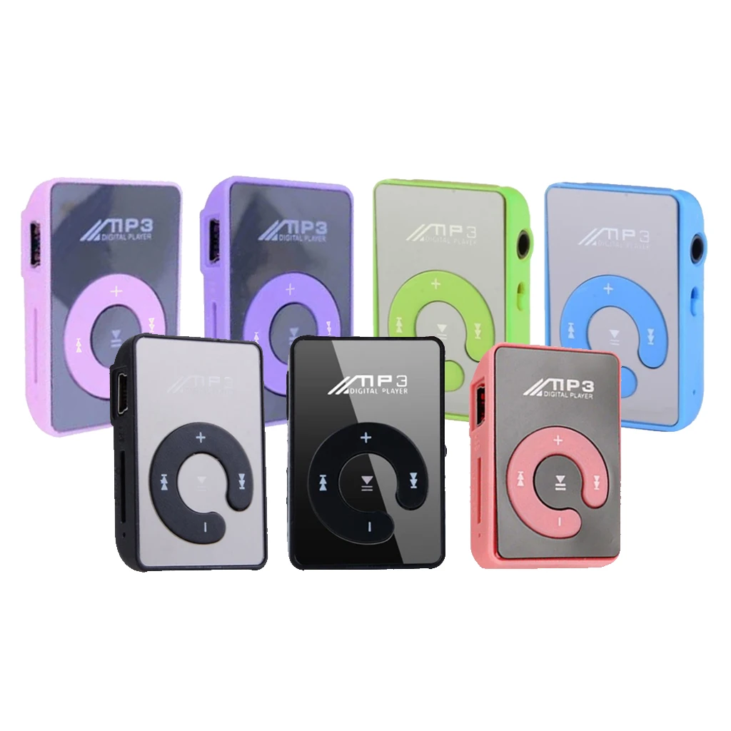 Мини mp3-плеер с зеркальным зажимом Портативный модный спортивный USB цифровой музыкальный плеер для MicroSD TF карты медиа mp3-плеер перезаряжаемый
