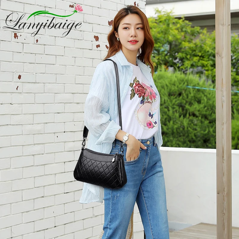 

Lattice Style Ladies Crossbody Bags For Women Luxury Handbags Fashion Women Leather Shoulder Bag Designer Bolsas Femininas Sac