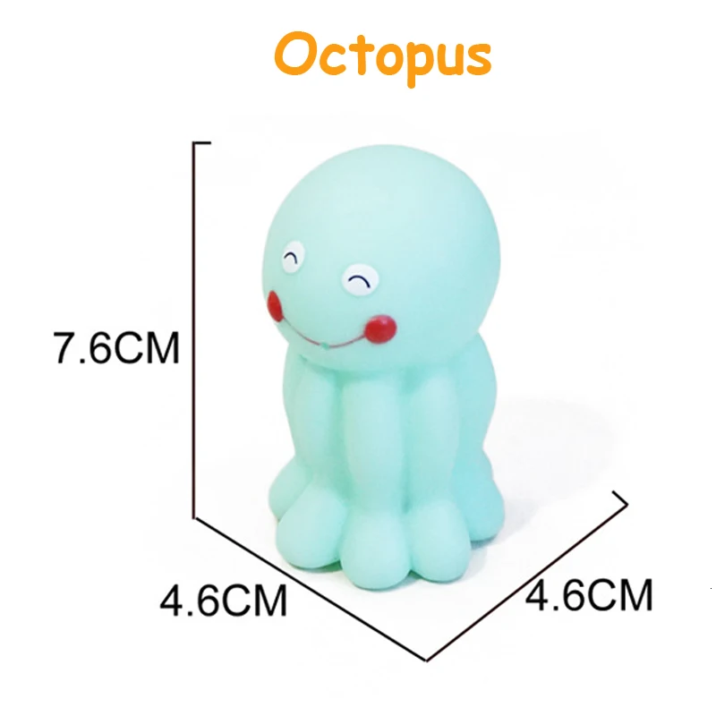 octopus 1 шт. детские игрушки для ванной мягкие резиновые утки сжимаемые звук поплавок животные ванная комната игрушки для плавания для детей мальчиков и девочек - Цвет: octopus