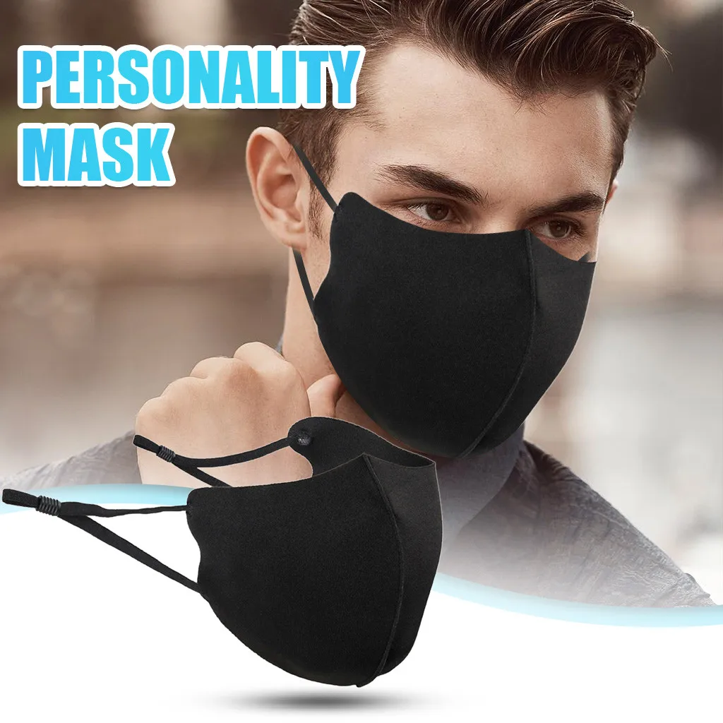 

Черная хлопковая маска для взрослых, регулируемая Тканевая маска, маска для лица, моющаяся Мужская и женская многоразовая маска для рта, мас...