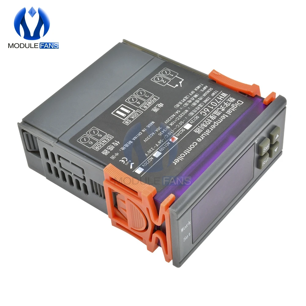DC 12V 24V AC 110V 220V светодиодный цифровой термометр регулятор температуры с NTC 10K 3435 термобаллон термостата сенсор