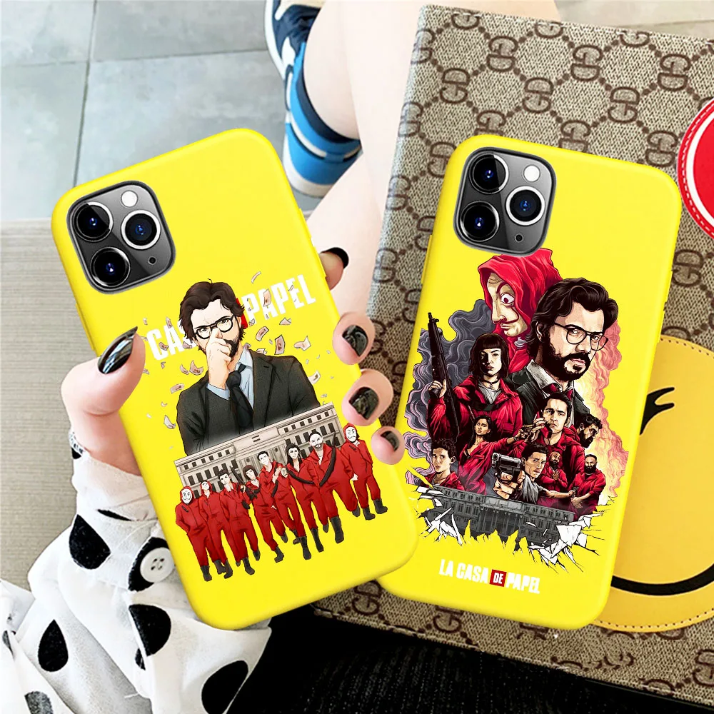 Новинка бумажный желтый чехол для телефона из ТПУ с изображением домов