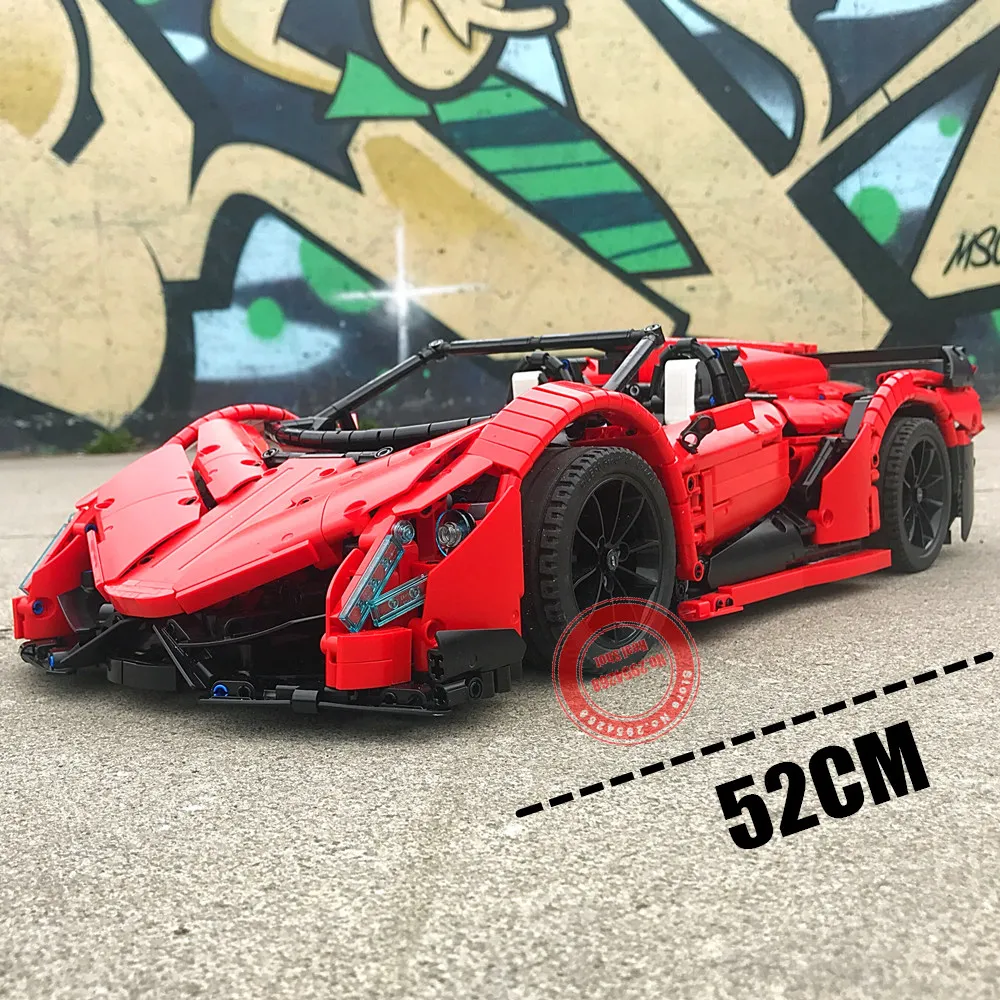 

New 13079 MOC-10559 App RC Car Veneno Roadster Motor Power Functions Fit Technic Building Blocks Bricks Toys Gift for Children