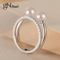 gn pearl zircon 925 sterling silver pearl ring exquisite natural white freshwater pearl rings fine jewelry women christmas gifts