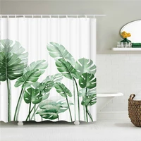 tropical rainforest plant waterproof shower curtain palm leaf monstera cactus decor polyester frabic bathroom curtains