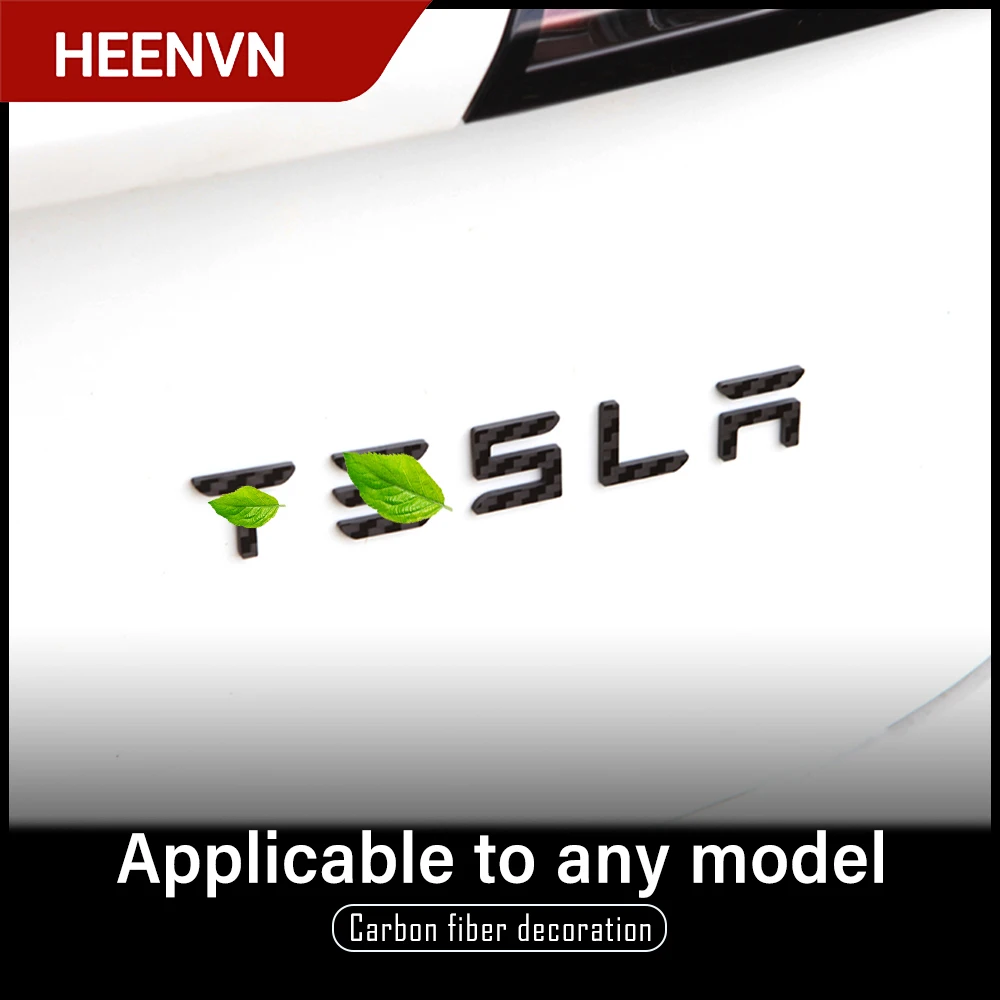 

Heenvn New Car Space X Sticker For Tesla Model 3 2021 Accessories Letter Tail Carbon Fiber Letter Label For Tesla Model Y S Logo
