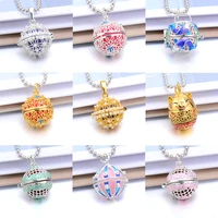 2021 luxury style pattern diffuser necklace perfume aromatherapy open spherical necklace jewelry suitable surprises for womens