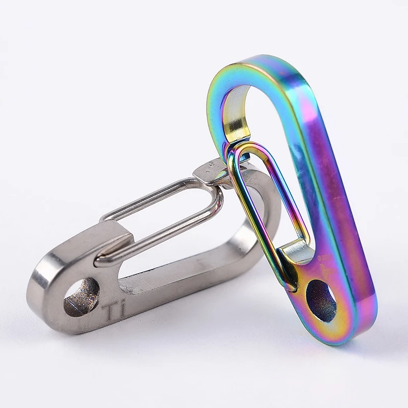 

Outdoor Portable EDC Hanging Buckled Ring Bottle Opener Keychain Clip Hook Titanium Alloy Camping Climbing Multi Tools