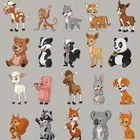 20 шт.лот, 3D наклейки на одежду с животными DIY, моющиеся пластыри с теплопередачей, легко наносятся домашними утюгами, пандой, кошкой, лисой TH95