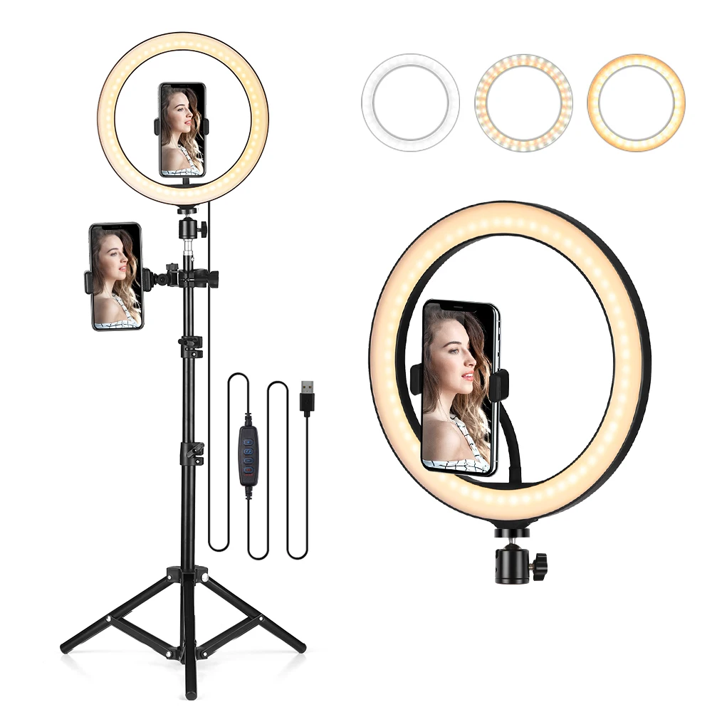 Светодиодный светильник для селфи 10 2 &quotс регулируемой яркостью USB большая