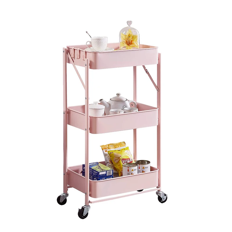 Home Kitchen Organizer 3 Tiers Movable Metal Rolling Storage Cart | Строительство и ремонт