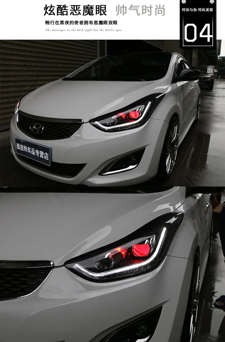 Автомобильный Стайлинг для Hyundai Elantra MD светодиодный 2011- фары новые Elantra DRL Объектив двойной луч H7 HID Xenon автомобильные аксессуары