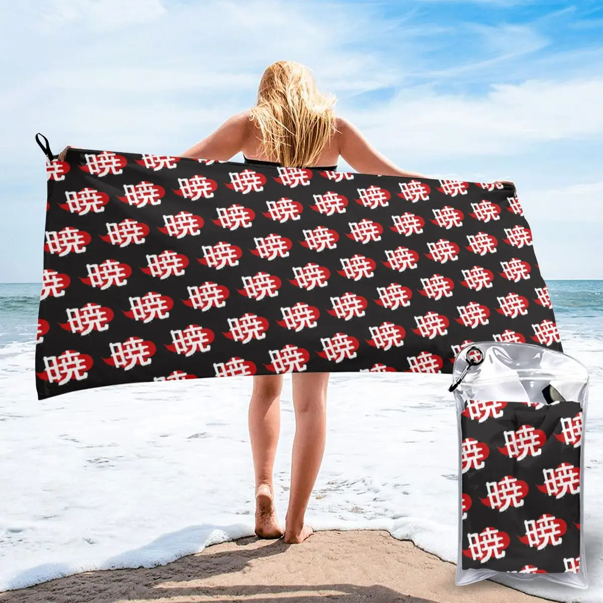 

Быстросохнущее полотенце с рисунком красных облаков аниме Akatsuki, чашки премиум-класса, быстросохнущее полотенце с юмором Пляжное полотенце ...