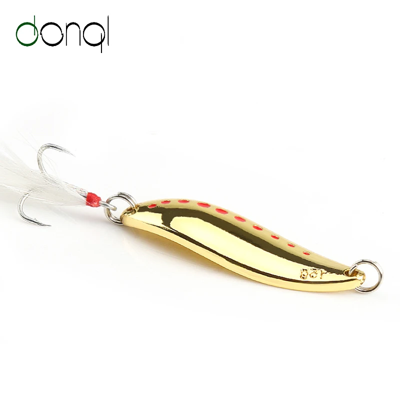 

Металлический Воблер для рыболовной наживки-Спиннер DONQL, ложка, искусственный окунь, жесткий тройной крючок, рыболовные снасти, рыболовные ...