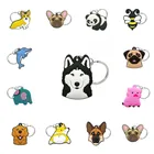 1 шт. ПВХ новый брелок для ключей кавайная собака лягушка Кот утка брелок аниме животное искусство для мужчин женщин сумка брелок для автомобильного ключа подвеска безделушка