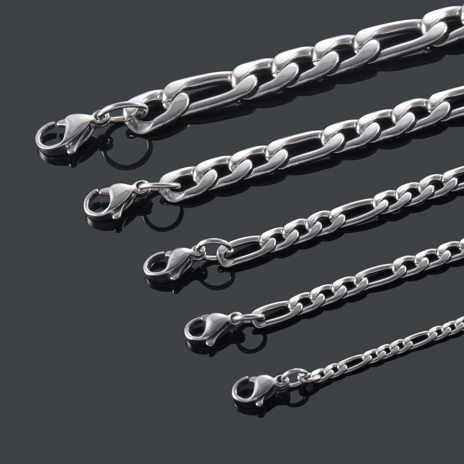 Цепь Figaro из нержавеющей стали серебряная 3 мм 13 5 мм|link chain|women necklacenecklace gold |