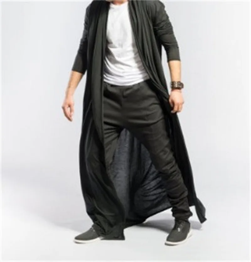 

Spring Autumn Thin Mens Long Coat Harajuku Rompeviento Larga Hombre Mature Slim Trench Coat Casual Fashion Solid Color Men Coat