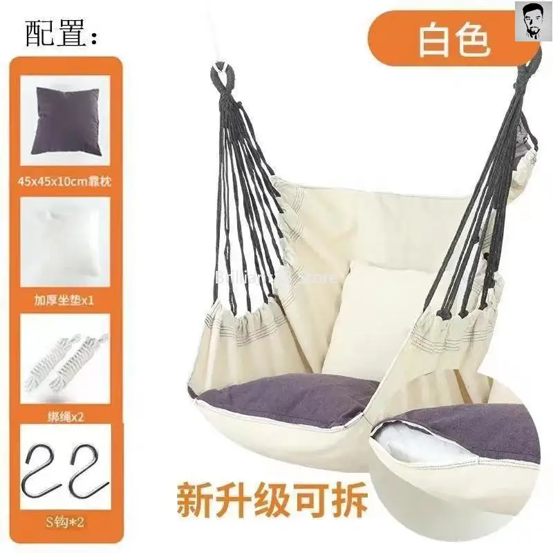

Indoor and outdoor swing with cushions, travel, camping, family, garden, swing seat for adults and children, hammock chair