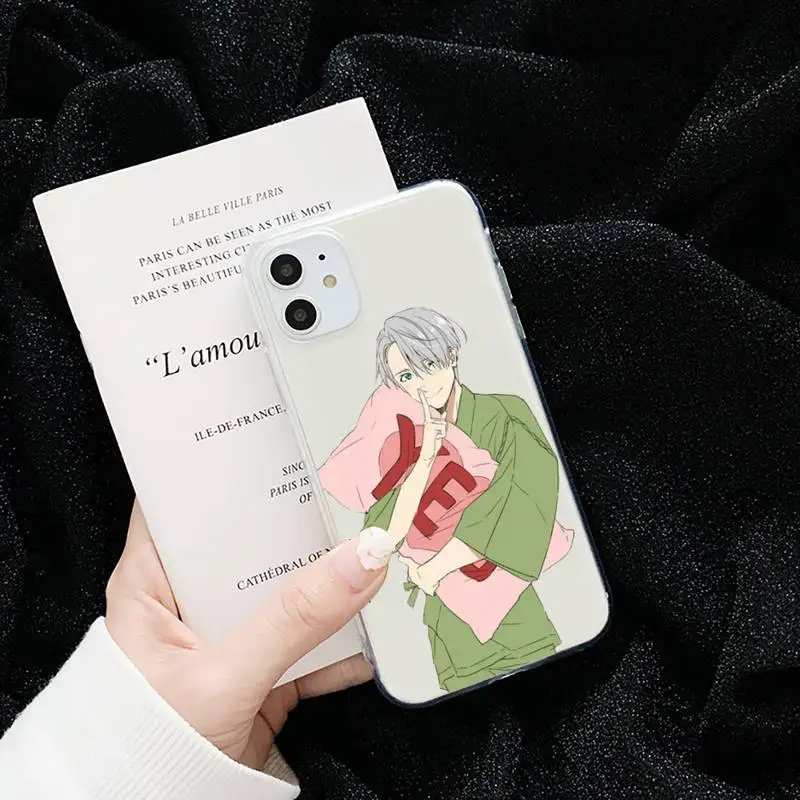

Anime Yuri on Ice Phone Cases Transparent for iPhone 6 7 8 11 12 s mini pro X XS XR MAX Plus cover funda shell