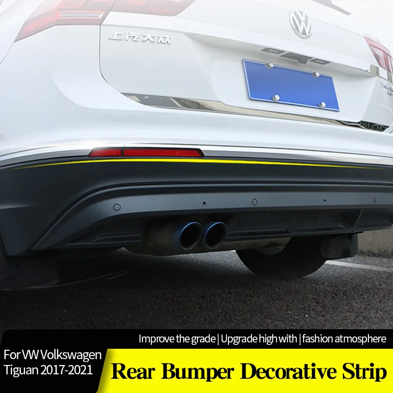 Rear Bumper For VW Volkswagen Tiguan 2017-2021 Stainless Steel Trunk Door Sill Guard Protector Cover Decorative Accessories  - buy with discount