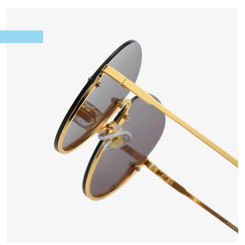 Ретро солнцезащитные очки без оправы для женщин и мужчин овальная оправа