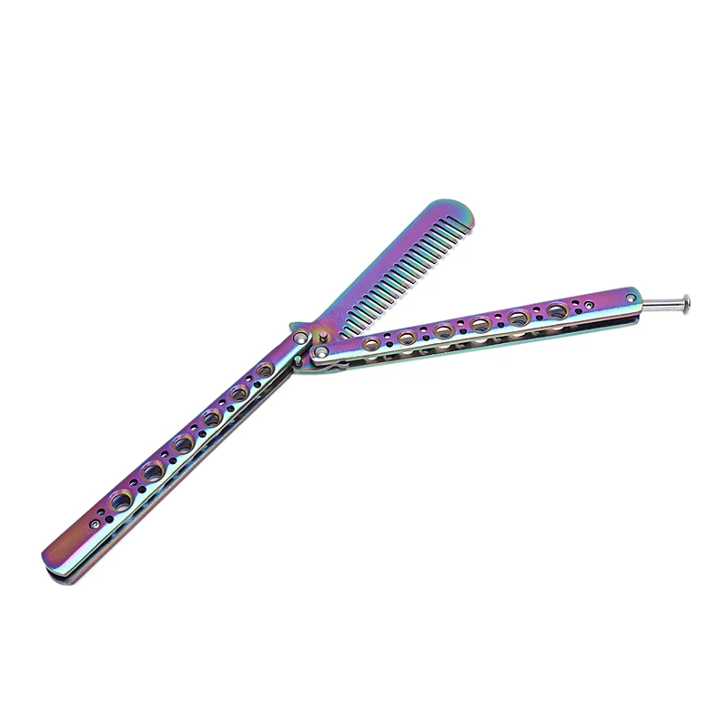 Складная расческа из нержавеющей стали для укладки волос гребень с бабочкой