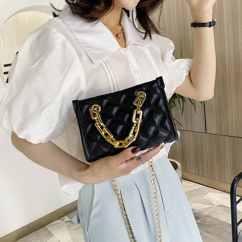 

Fashion 2021 Square Diamond Lattice Women's Chain Shoulder Messenger Tote Bag Purses and Handbags Crossbody Bags for Women