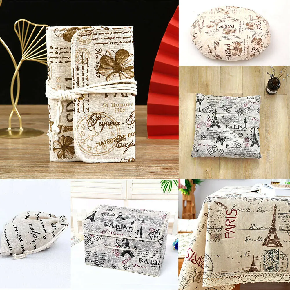 70x45 см Эйфелева башня с узором ткань из хлопка и льна для DIY скатерти занавеска