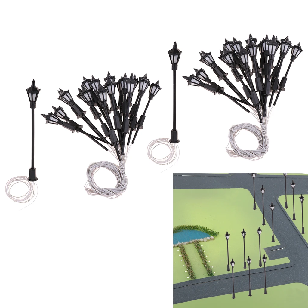 

40 pcs Mini Lamppost Street Lamp Street Lamps Model for Railroad