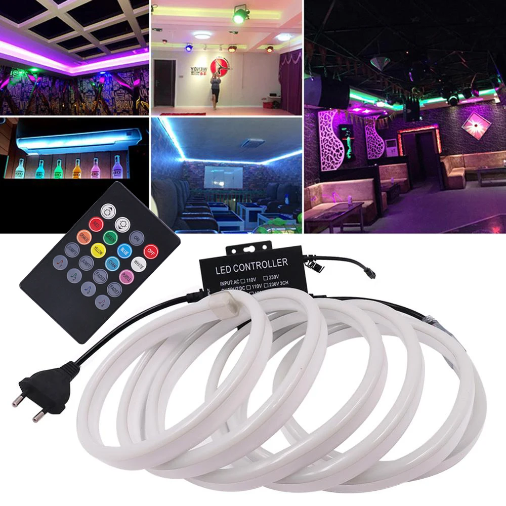220V 110V неоновый светильник светодиодные ленты Музыка RGB светодиодный Bluetooth APP