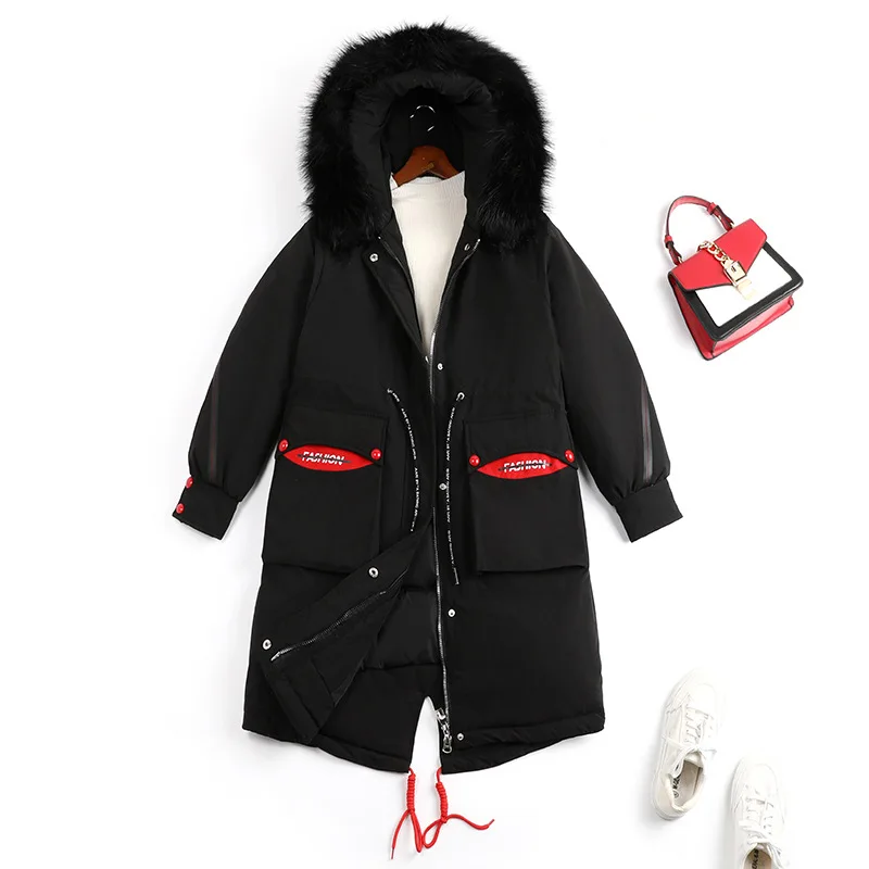 

Xl-5Xl Plus Size Women Cotton Padded Parkas Big Fur Collar Hooded Woolen Coat Jacket Mid Length Overcoat Zipper Slim Winter New