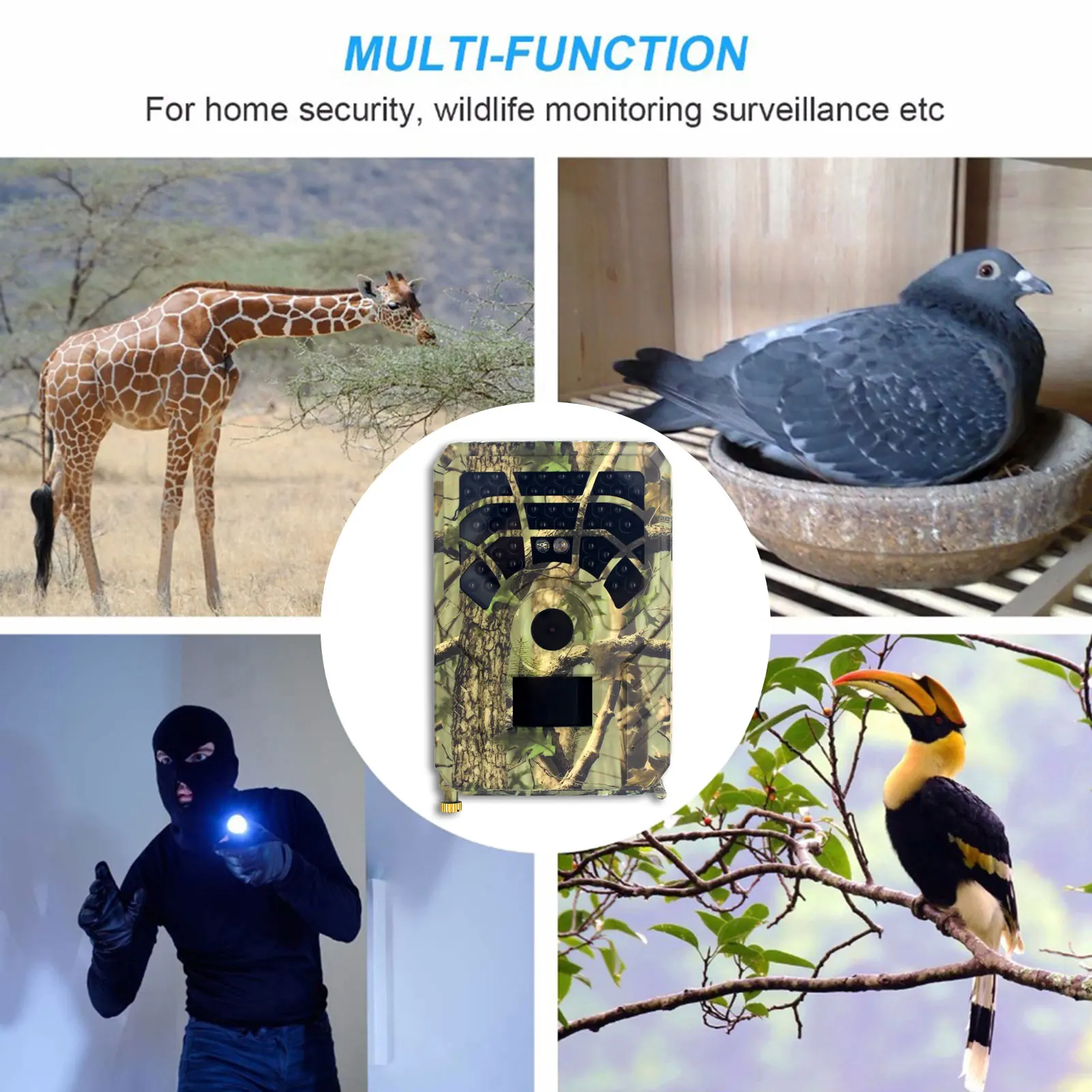 

Outdoor Hunting Camera Animal Detector Trail Camera HD Waterproof Monitoring Infrared Heat Sensing Night Vision